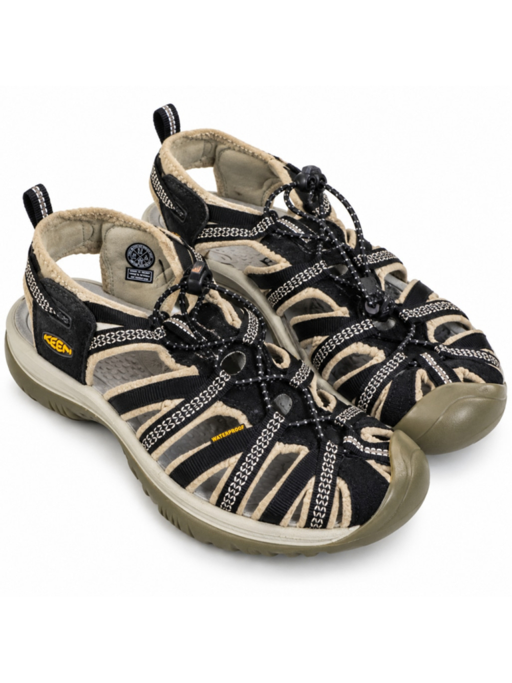 KEEN Womens 9.5 Waterproof Closed Toe Hiking Sport Sandals Black Bungee